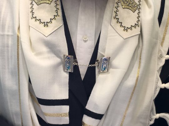 Enamel Multicolored Mezuzah Style Silver Tallit Clips