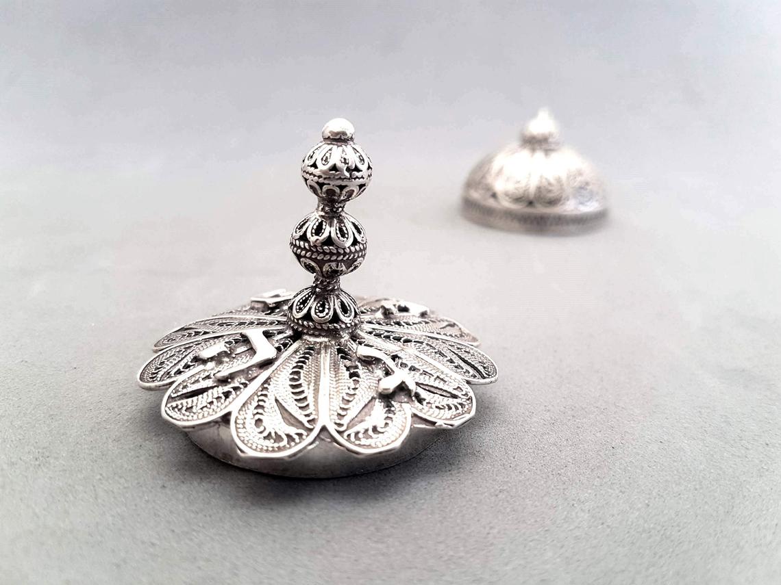 Sterling Silver Filigree Dreidel with Besamim Spice Box