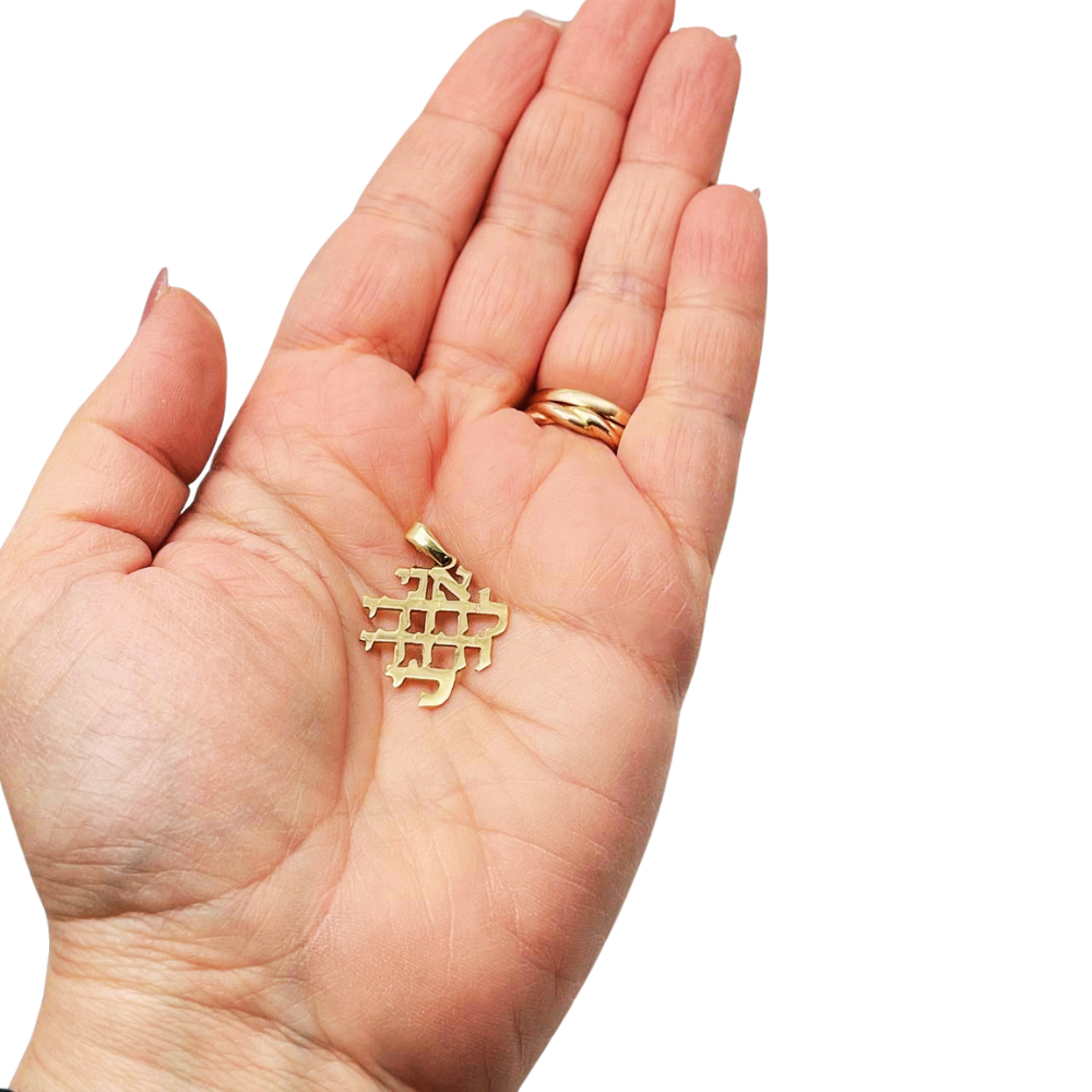 14k Gold Cutout Ani L'Dodi Pendant