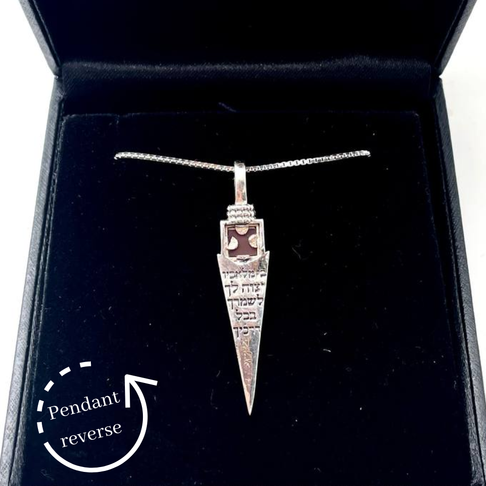 Sword Pendant with Nano Bible in Silver and Gold