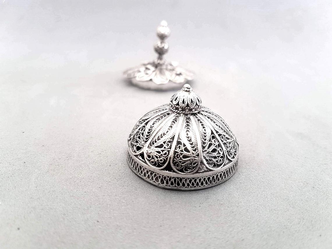 Sterling Silver Filigree Dreidel with Besamim Spice Box