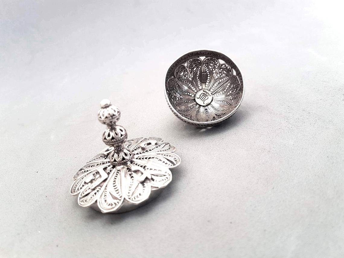 Sterling Silver Filigree Dreidel with Besamim Spice Box
