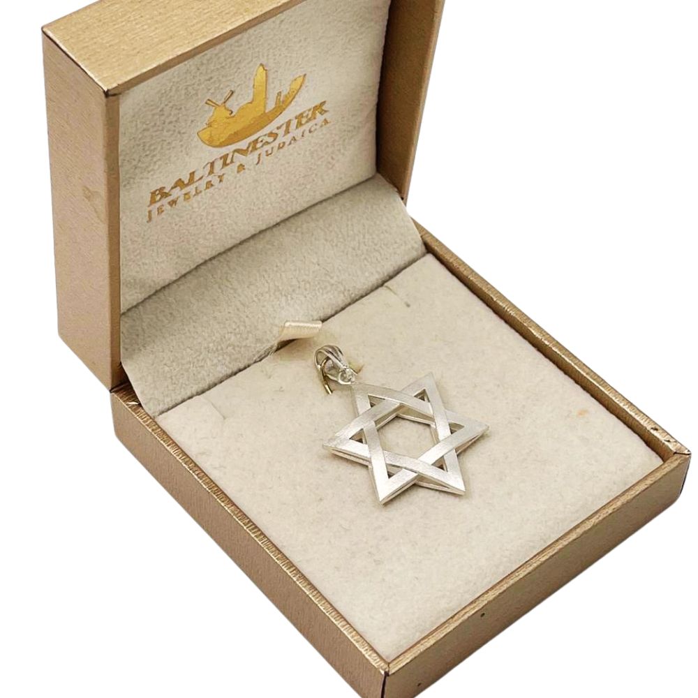 Sterling Silver 3D Star of David Pendant Magen David Charm