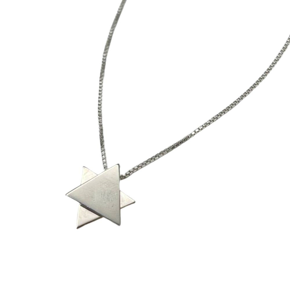 Star of David Necklace in Sterling Silver Movable Triangle