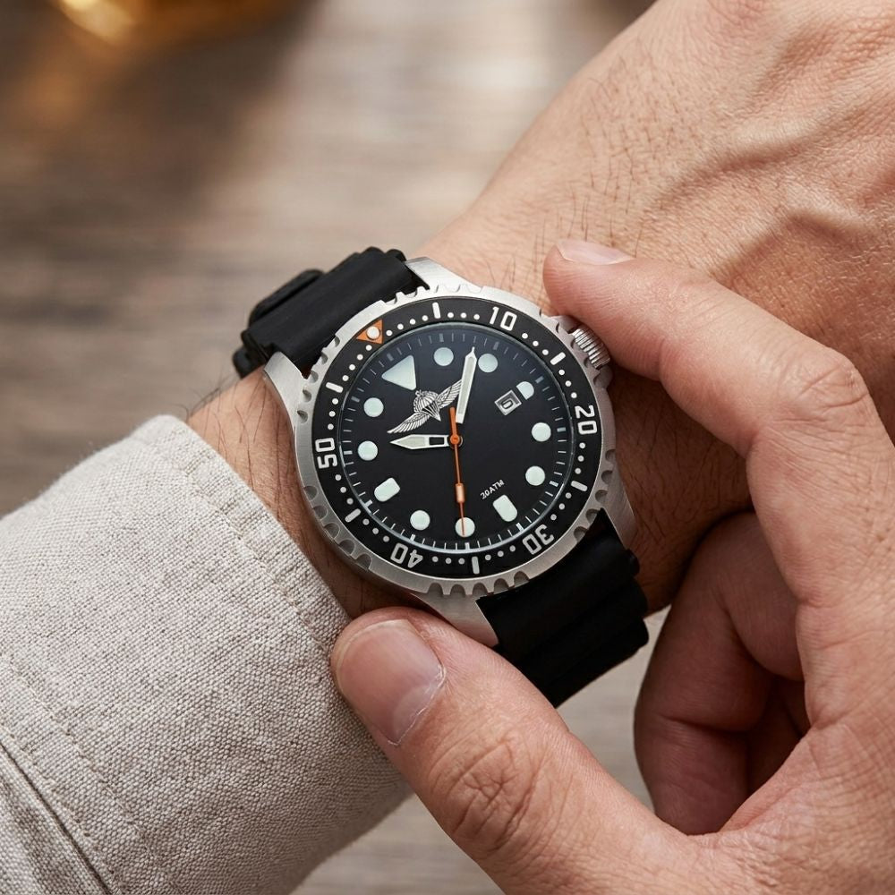 Military Paratrooper Watch 200M Waterproof Quartz Tactical Watch with Luminous Dial