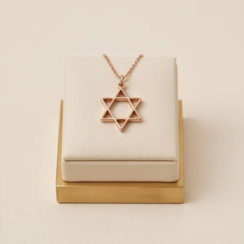 14K Gold Star of David Pendant  Magen David Jewish Charm
