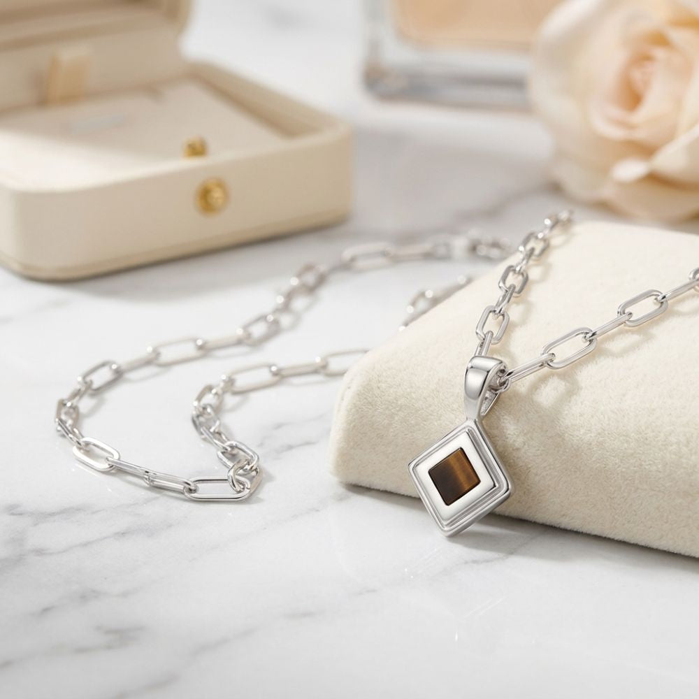 Paperclip Chain Jewish Nano Bible Necklace in 925 Sterling Silver
