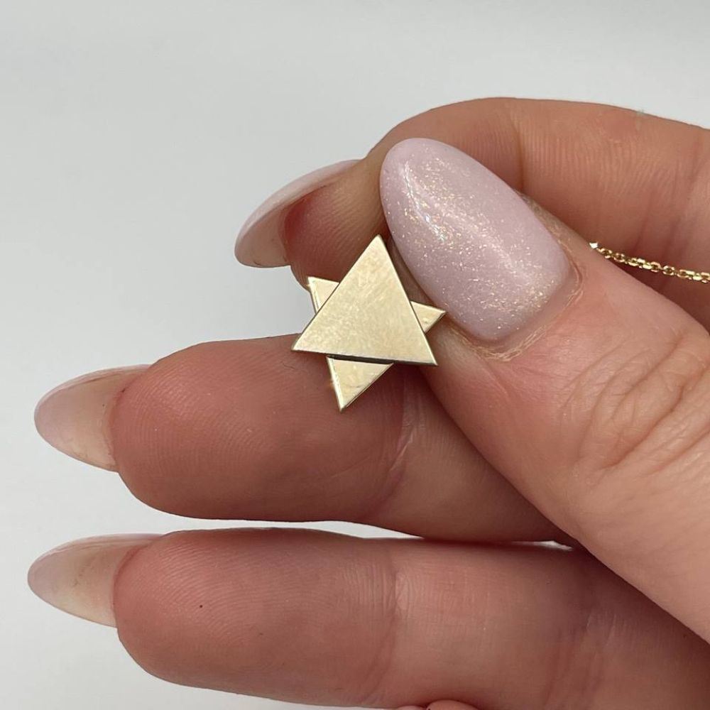 Movable Star of David Necklace in 14K Yellow Gold