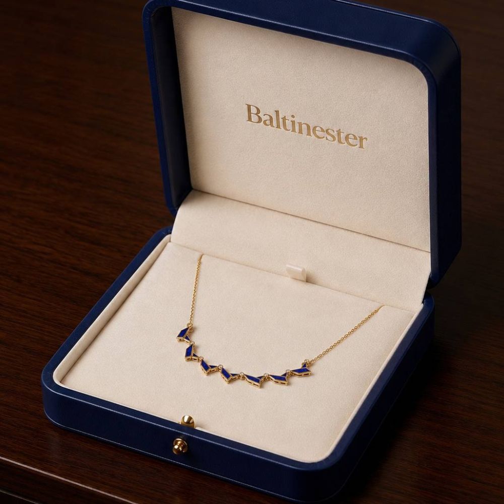 14K Gold Expandable Star of David Butterfly Necklace with Blue Enamel & Diamond