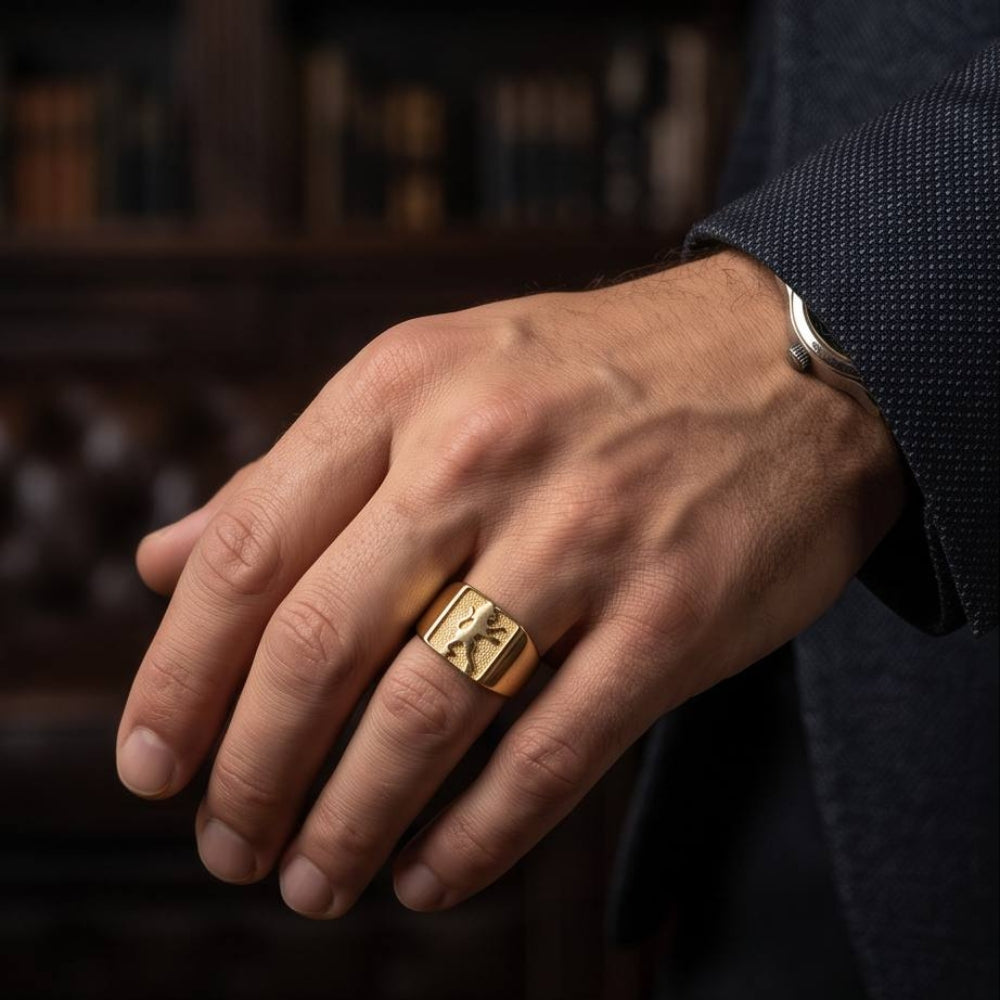 14k Gold Lion of Judah Signet Ring