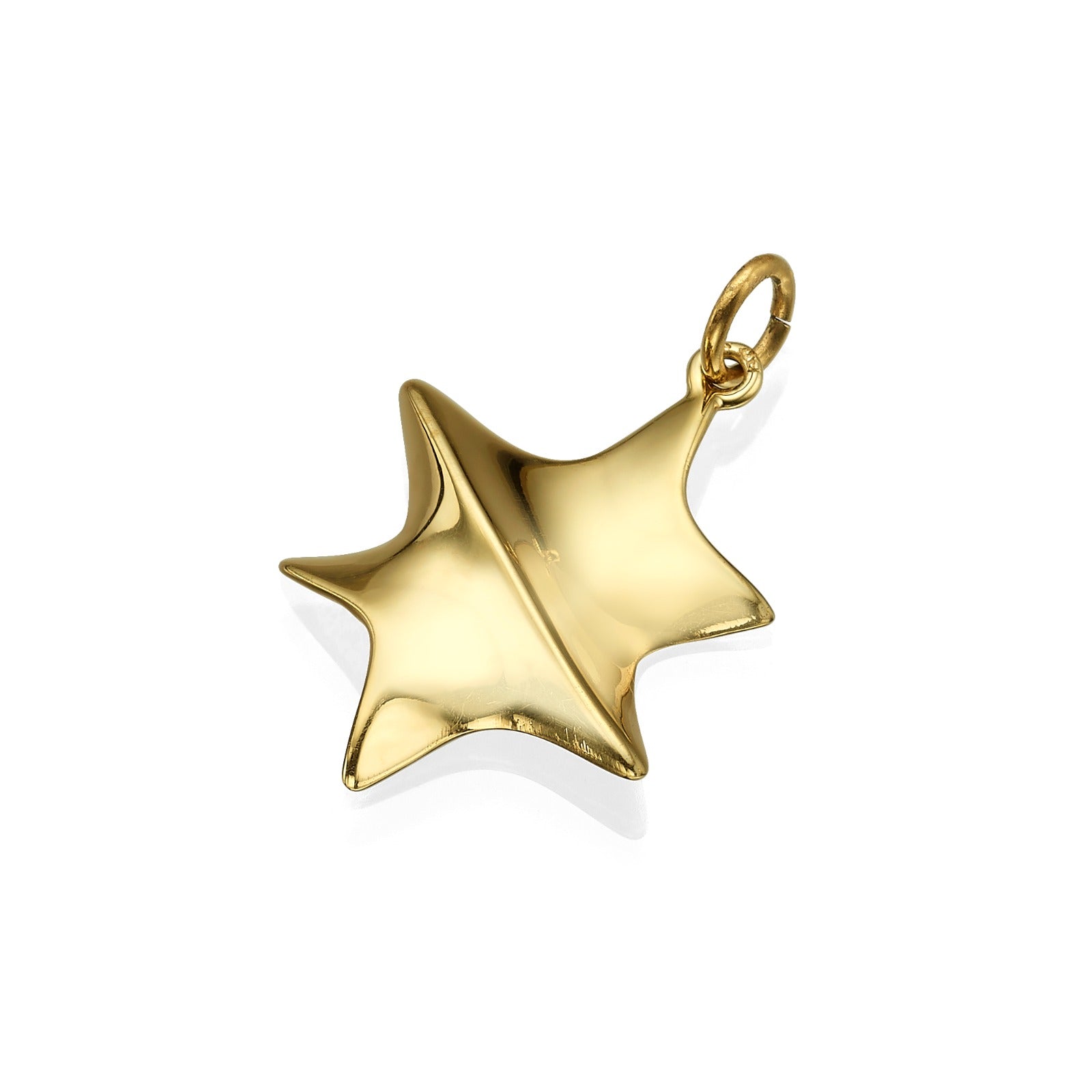 Contemporary Star of David Pendant in 14K Yellow Gold