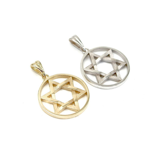 14K Gold Star of David Pendant