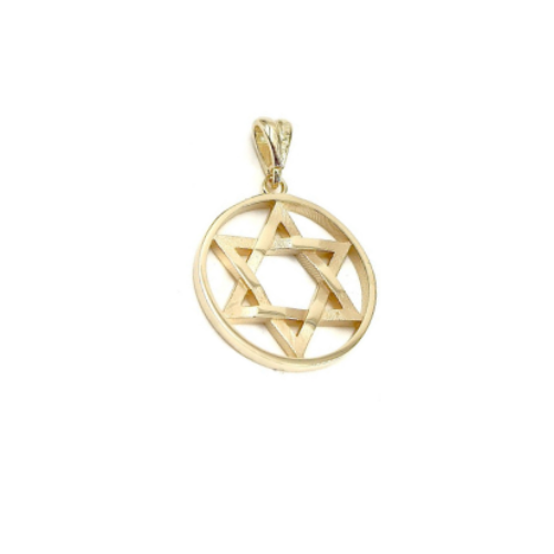 14K Gold Star of David Pendant