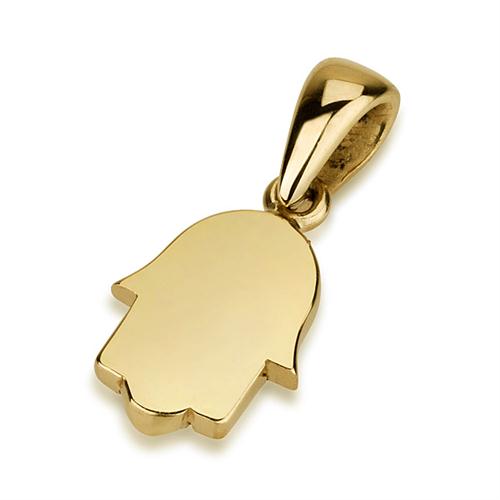 Mini 14K Gold Minimalist Hamsa Pendant
