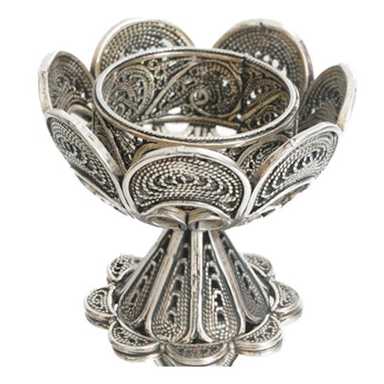 Sterling Silver Flower Filigree Candle Holders