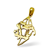 Am Yisrael Chai Flame Pendant in 14K Gold