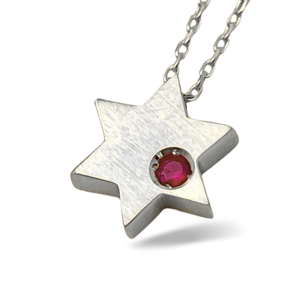 Birthstone Star of David Pendant in 14K Gold - Protection and Luck