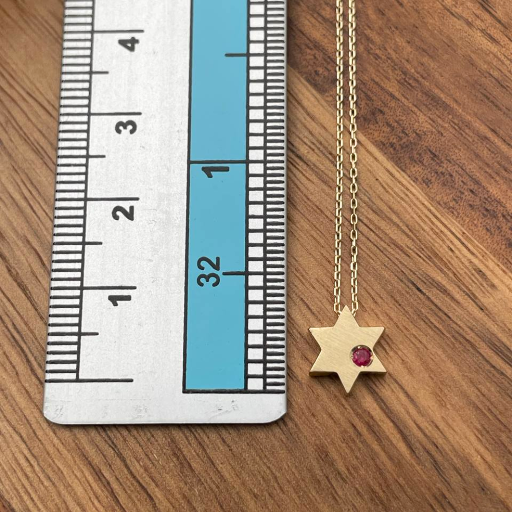Birthstone Star of David Pendant in 14K Gold - Protection and Luck