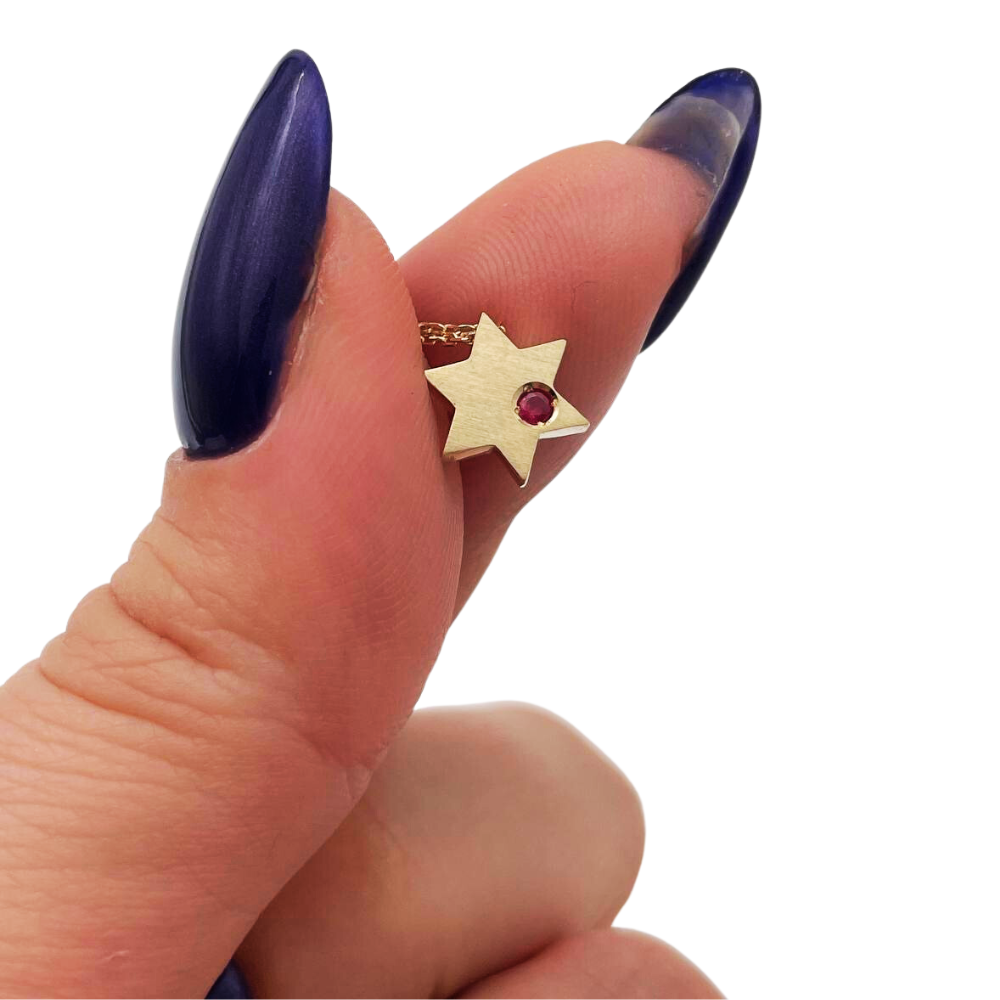 Birthstone Star of David Pendant in 14K Gold - Protection and Luck