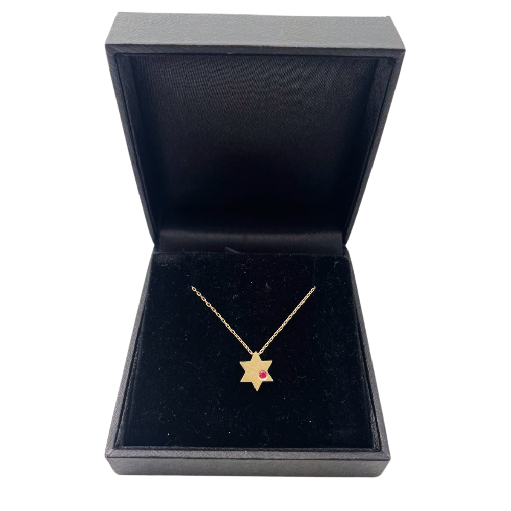 Birthstone Star of David Pendant in 14K Gold - Protection and Luck