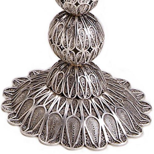 Filigree Knobs Silver Candle Holders