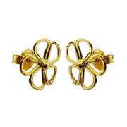 18K Gold Flower Earrings