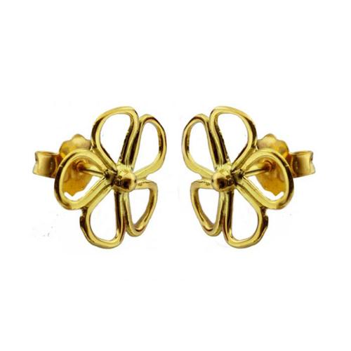 18K Gold Flower Earrings