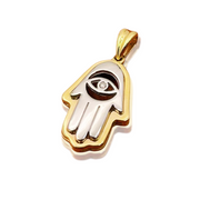 Hamsa Evil Eye Pendant in 14K Gold with 0.02 CT Natural Diamond