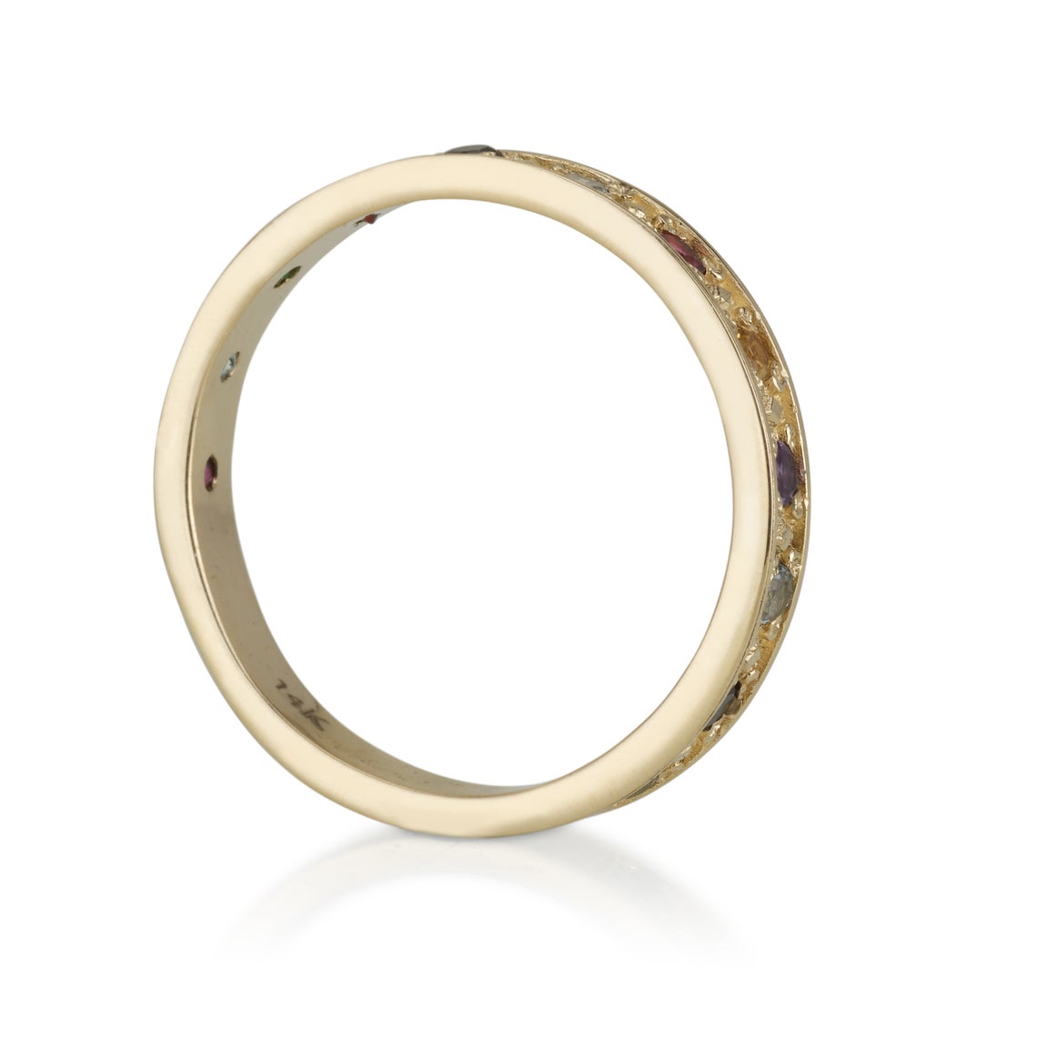 Kabbalah Ring with 12 Hoshen Gems - 14K Yellow Gold