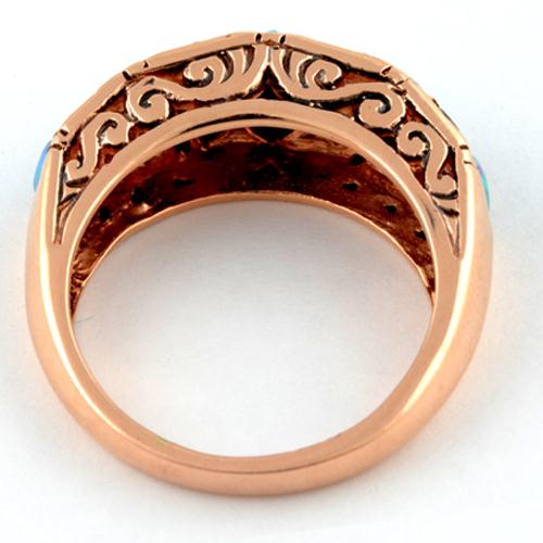 14k Rose Gold Opal and Garnet Ring