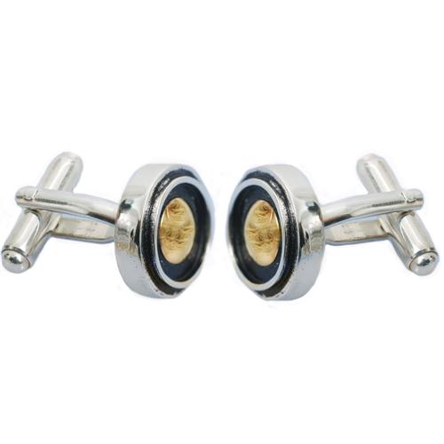 Round Silver & Gold Classic Cufflinks
