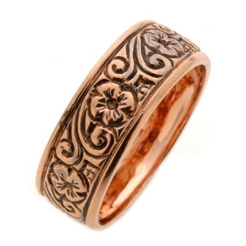 14K Rose Gold Antique Style Wedding Ring