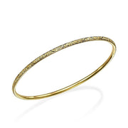 14K Gold Moroccan Bangle - Thin with Etched Design