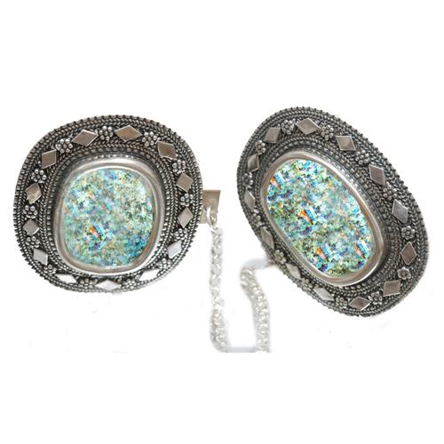 Roman Glass Yemenite Tallit Clip