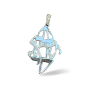 Am Yisrael Chai Diamond Pendant in 14K Gold