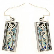 Grafted-In Roman Glass Rectangle Earrings