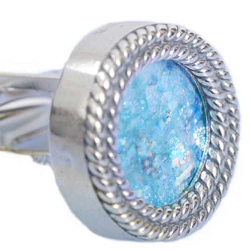 Silver Roman Glass Cufflinks