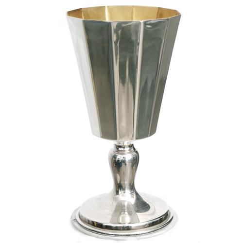 Modern Silver 12 Sided Kiddush Cup