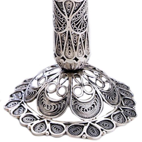Silver Tall Filigree Loop Candle Holders