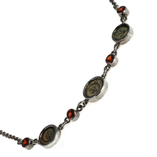 Roman Maccabean Coin Garnet Necklace