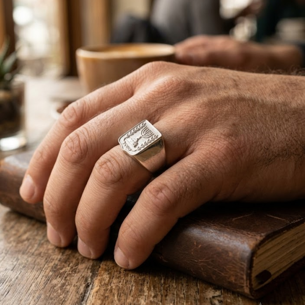 Emblem of Israel Signet Ring in 14K Gold