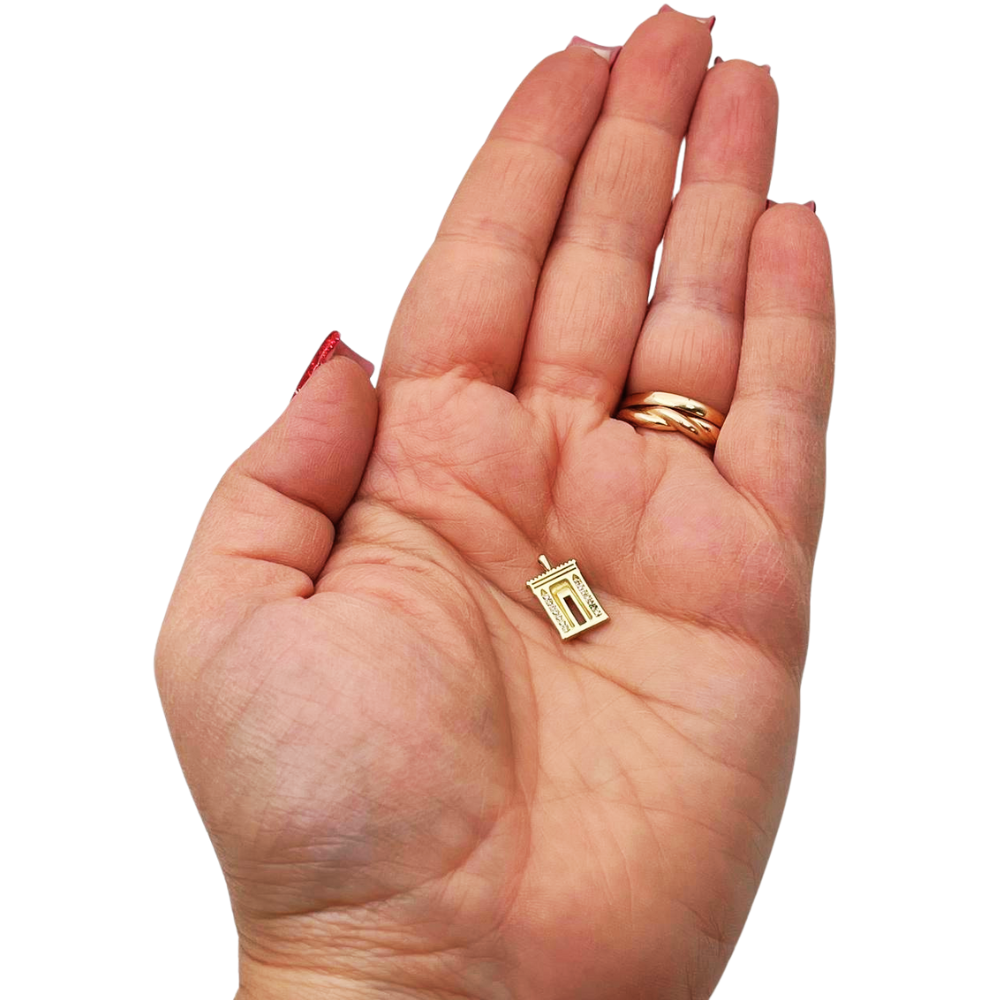 Diamond Jerusalem Temple Necklace in 14K Gold