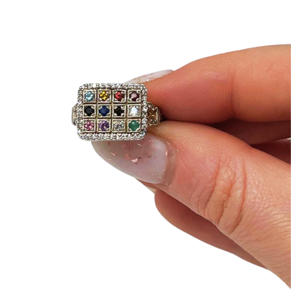 Sterling Silver Hoshen Square Signet Ring