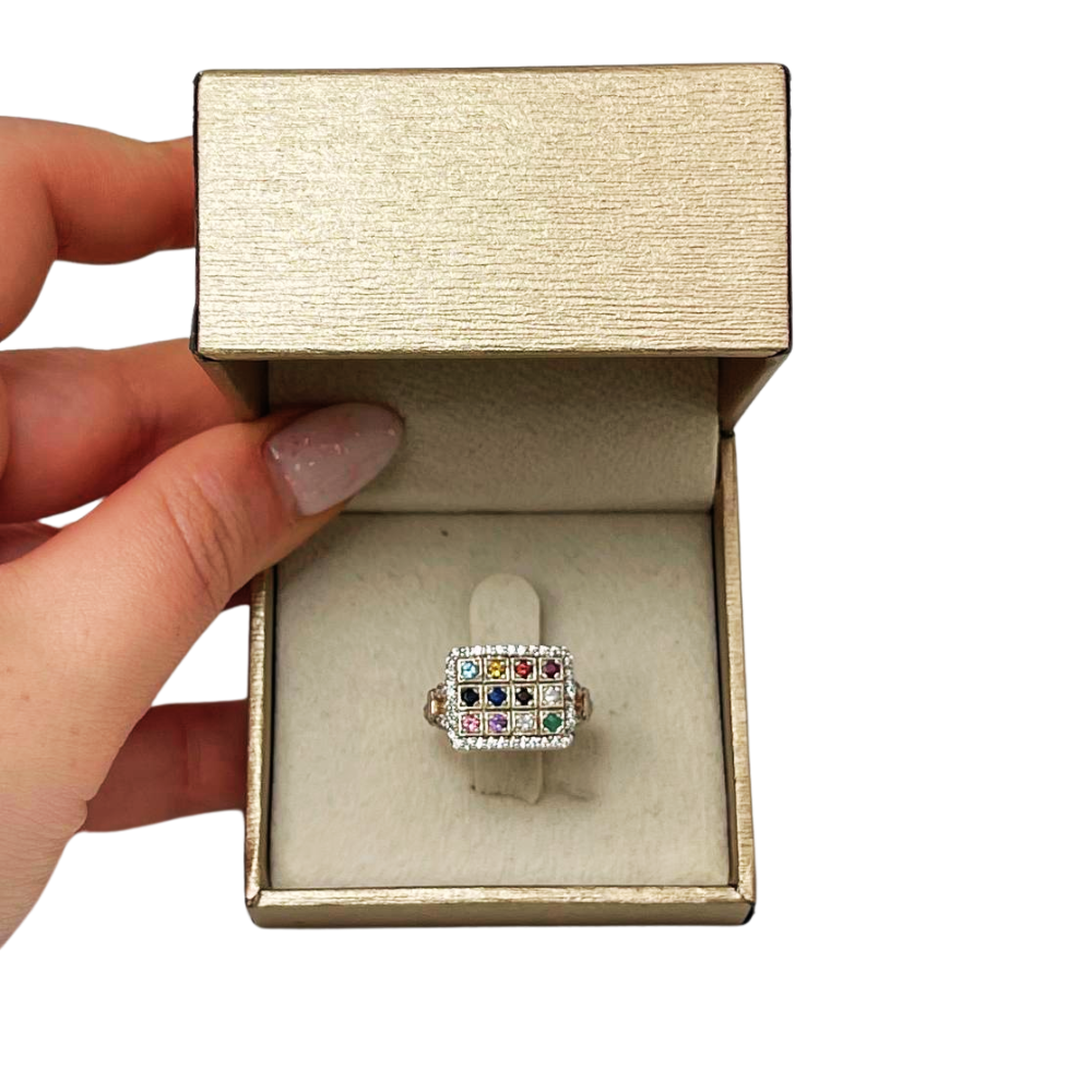 Sterling Silver Hoshen Square Signet Ring