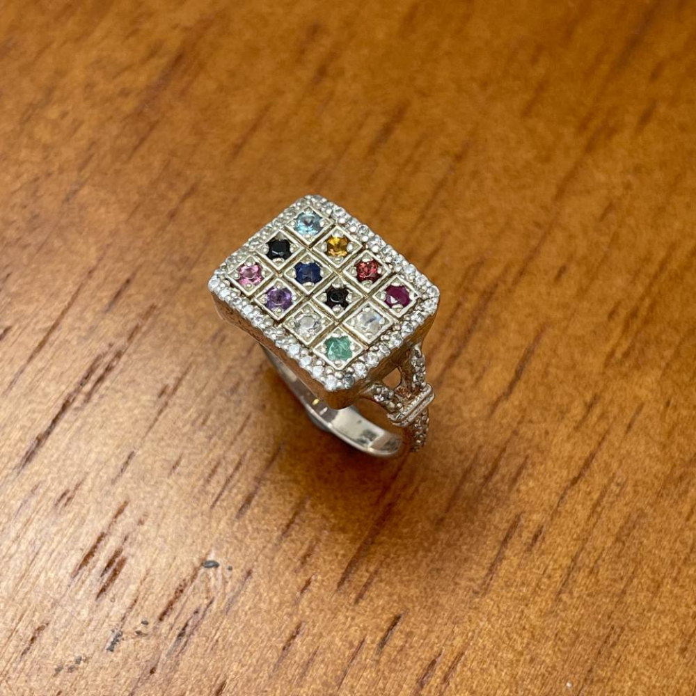 Sterling Silver Hoshen Square Signet Ring