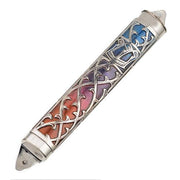 Enamel Multicolored Sterling Silver Mezuzah Case