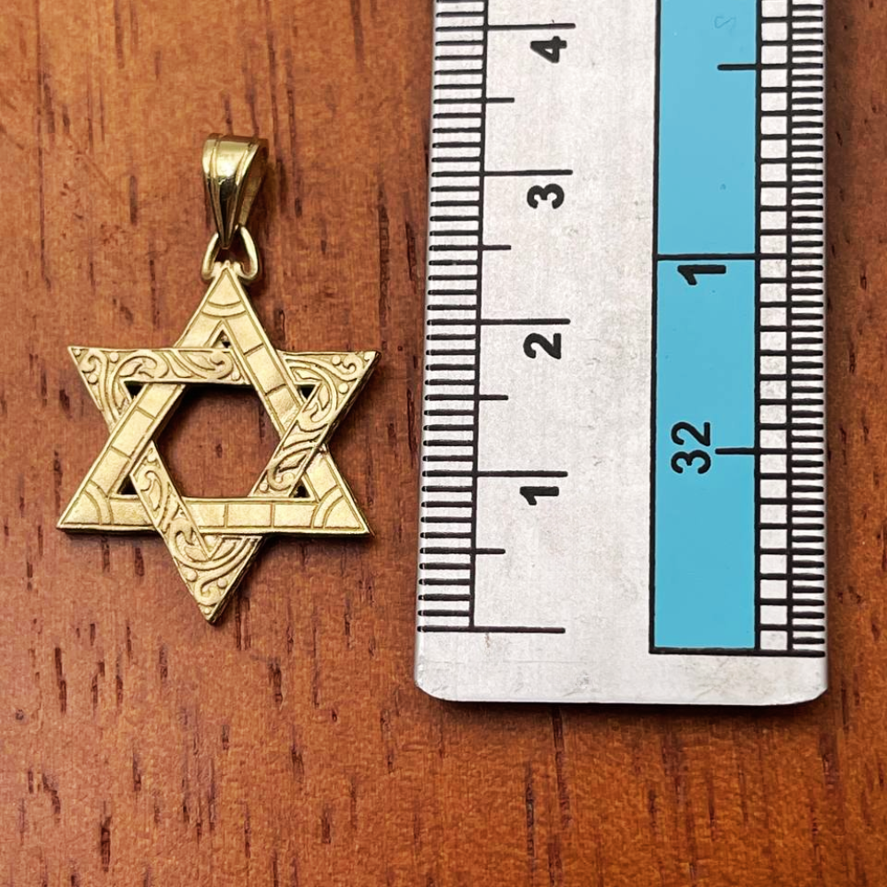 Vintage Style Star of David Pendant in 14K Gold