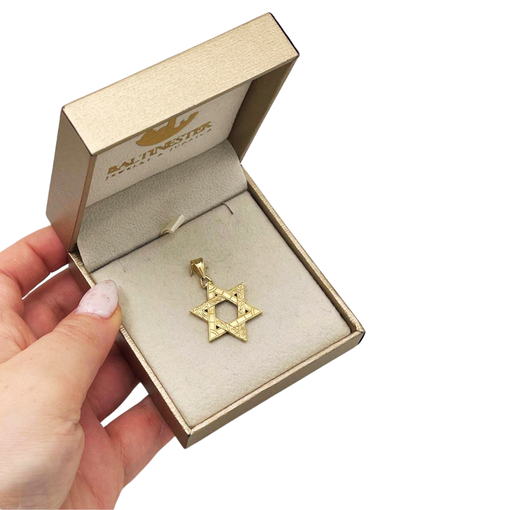 Vintage Style Star of David Pendant in 14K Gold