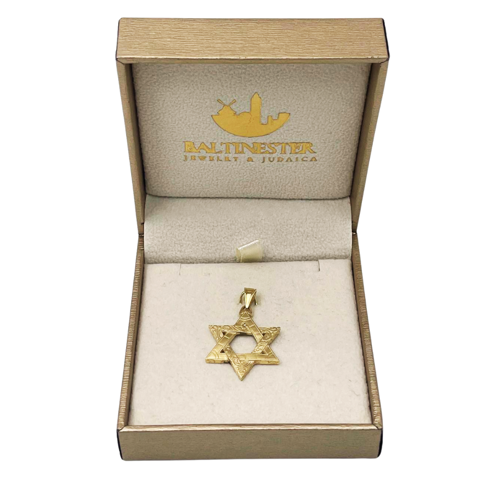 Vintage Style Star of David Pendant in 14K Gold