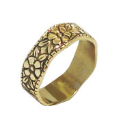 Antique Style Rose Pattern Ring in 14K Gold